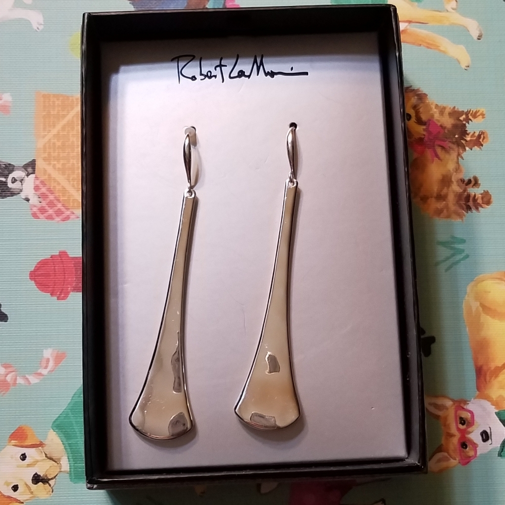 Dangle Silver Chrome Robert Lee Morris Earrings